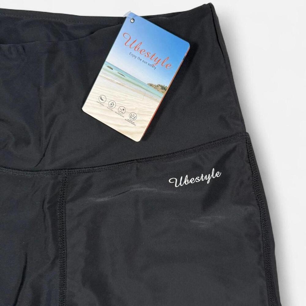 Ubestyle Capri Leggings Women’s M Black High-Waisted UPF 50+ Swim Leggings NWT - Picture 3 of 7